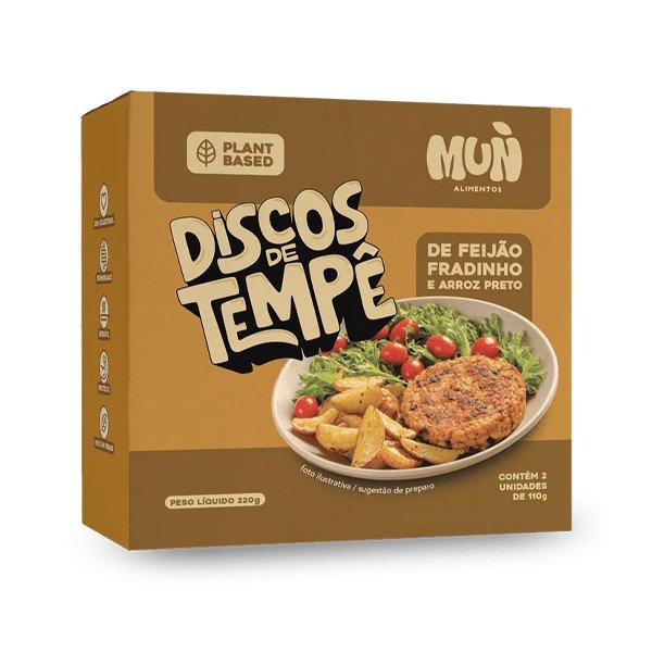 Discos de Tempê de Feijão Fradinho e Arroz Negro - 220g