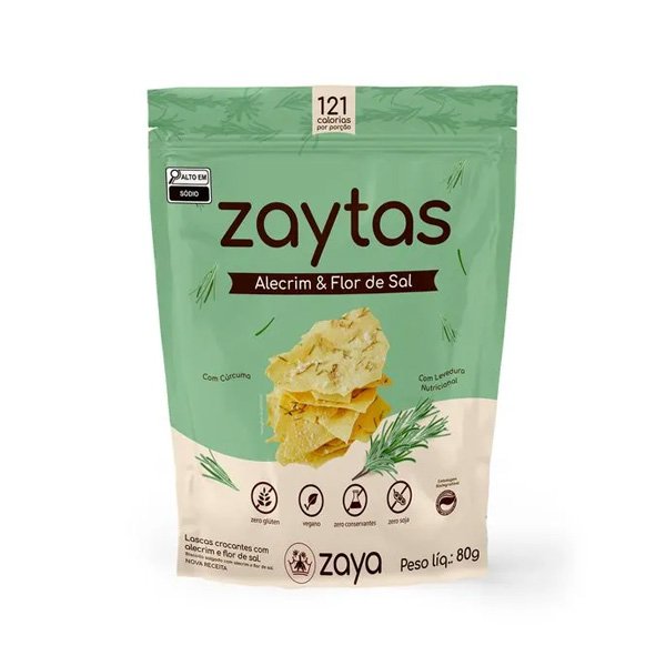 Snack Lascas Zaytas Alecrim e Flor Sal - 80g