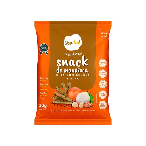 Snack de Chia com Cebola e Alho Sem Glúten You-ka! - 30g