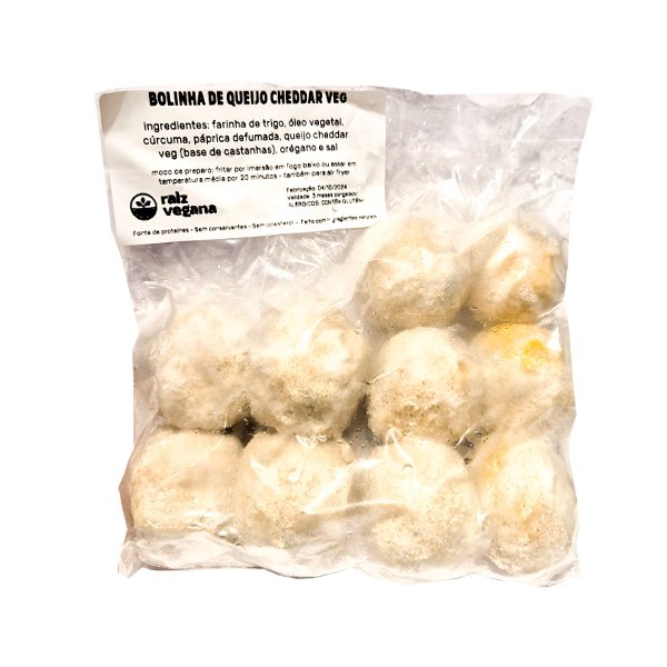 Bolinha de Queijo Cheddar Raiz Vegana - 10un