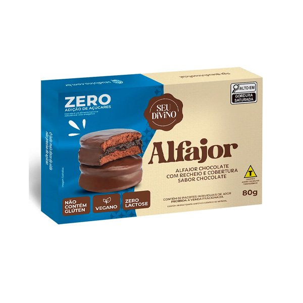 Alfajor de Chocolate Zero Seu Divino - 80G