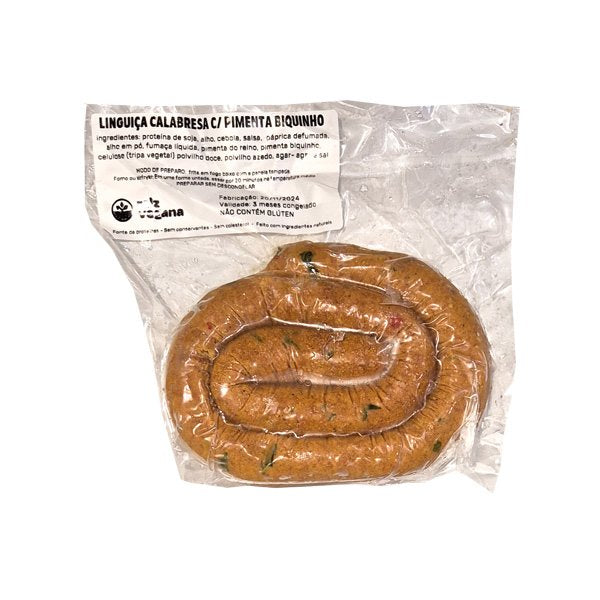 Linguiça Calabresa c/ Pimenta Biquinho Raiz Vegana - 250g