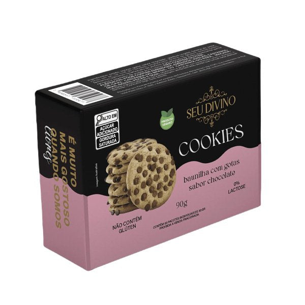 Cookies de Baunilha c/ Gotas de Chocolate Seu Divino - 90g