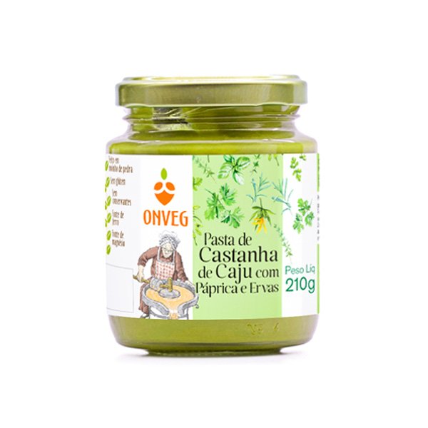 Pasta de Castanha de Caju com Páprica e Ervas - 210g