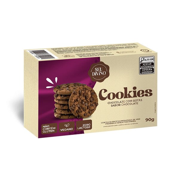 Cookies de Chocolate c/ Gotas Seu Divino - 90g