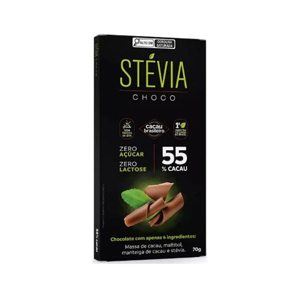 Chocolate 55% Cacau StéviaChoco - 70g