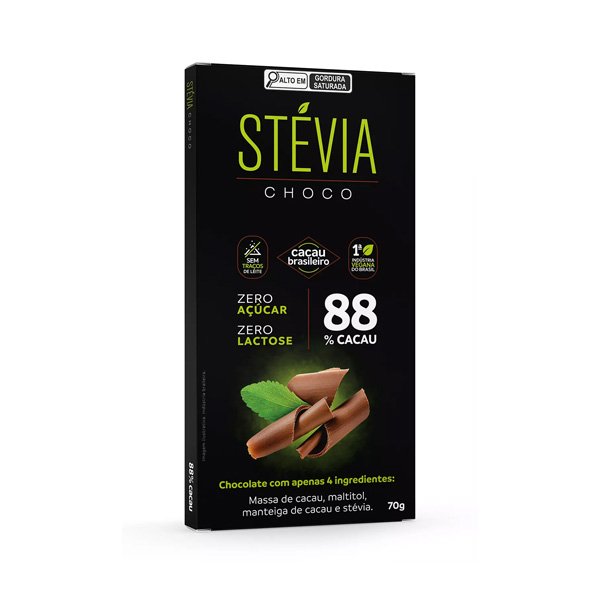 Chocolate 88% Cacau StéviaChoco - 70g