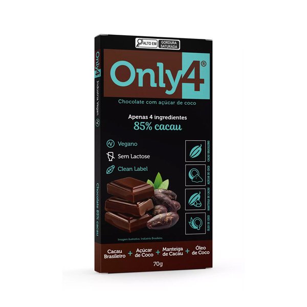 Chocolate 85% Cacau Only 4 - 70g