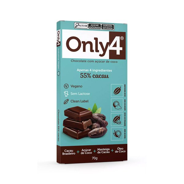 Chocolate 55% Cacau Only 4 - 70g