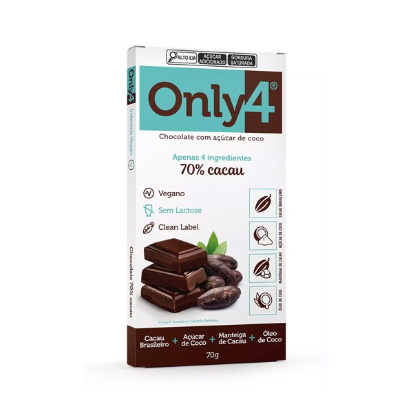 Chocolate 70% Cacau Only 4 - 70g