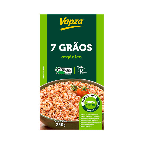 7 Grãos Cozidos no Vapor Vapza - 250g