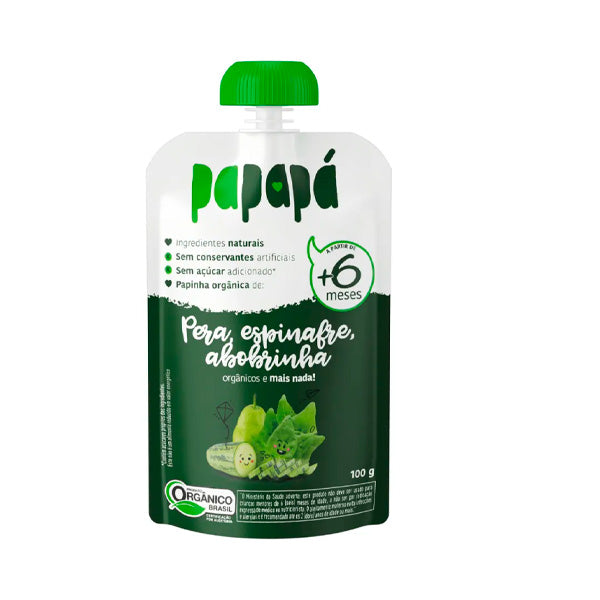 Papinha Pera, Espinafre e Abobrinha Papapá - 100g
