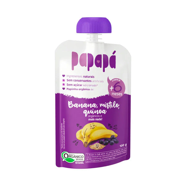 Papinha Banana, Mirtilo E Quinoa Papapá - 100g