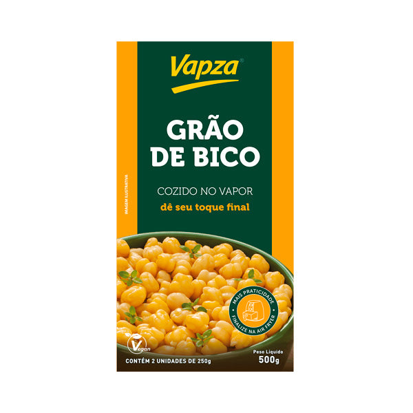 Grão de Bico Cozido no Vapor Vapza - 500g