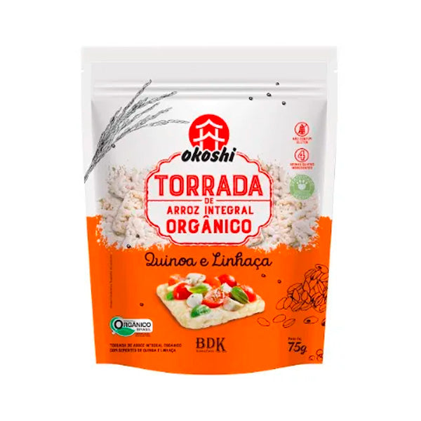 Torrada de Arroz Quinoa e Linhaça Okoshi - 75g