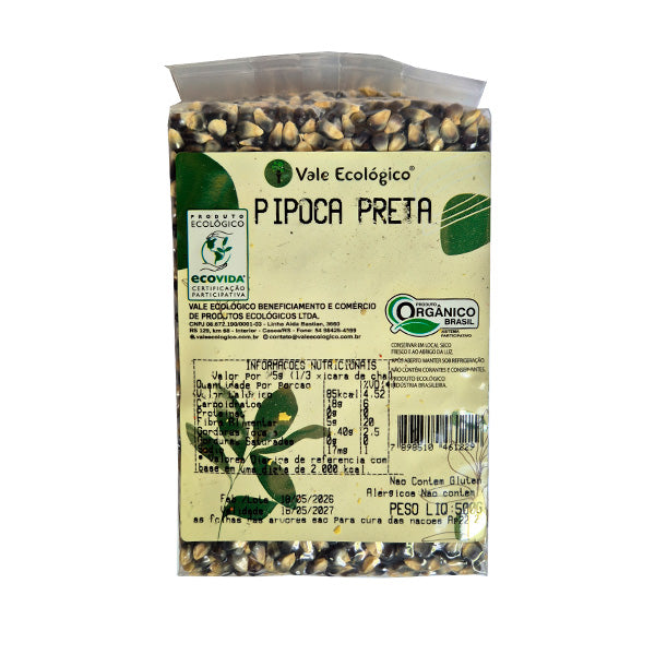 Milho Pipoca Preta Vale Ecológico - 500g