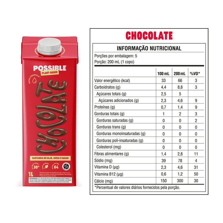 Achocolatado Chocolate Possible - 1L