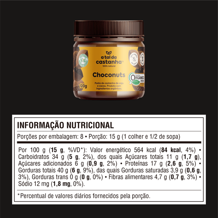 Pasta de Castanha Choconuts A Tal da Castanha - 120g