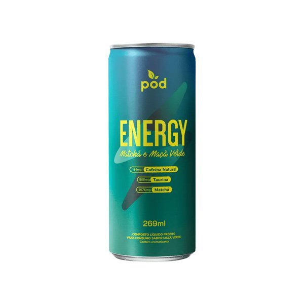 Energético Smart Drink Matchá e Maçã Verde Pod
