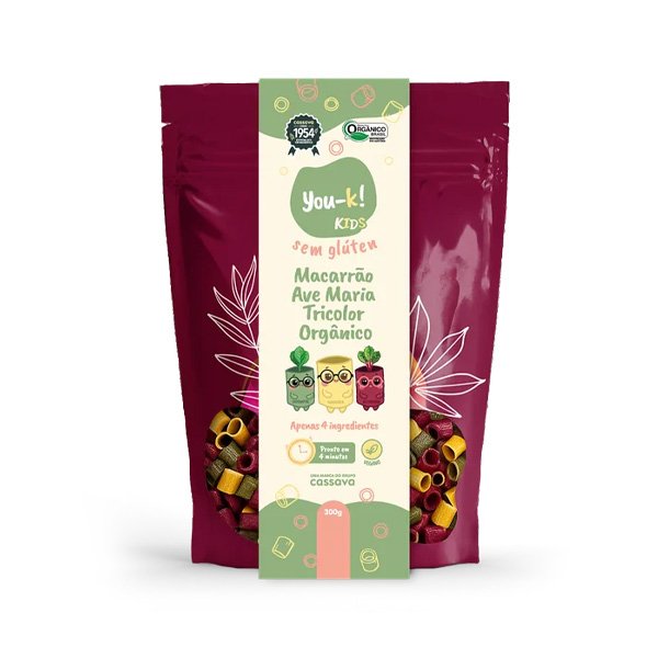 Macarrão Ave Maria Tricolor Sem Glúten Kids You-ka