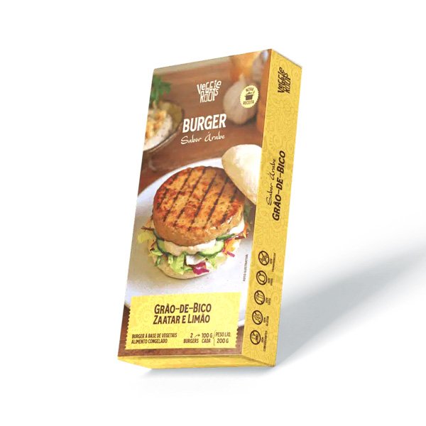 Hambúrguer Grão de Bico sabor Árabe Veggie Roots