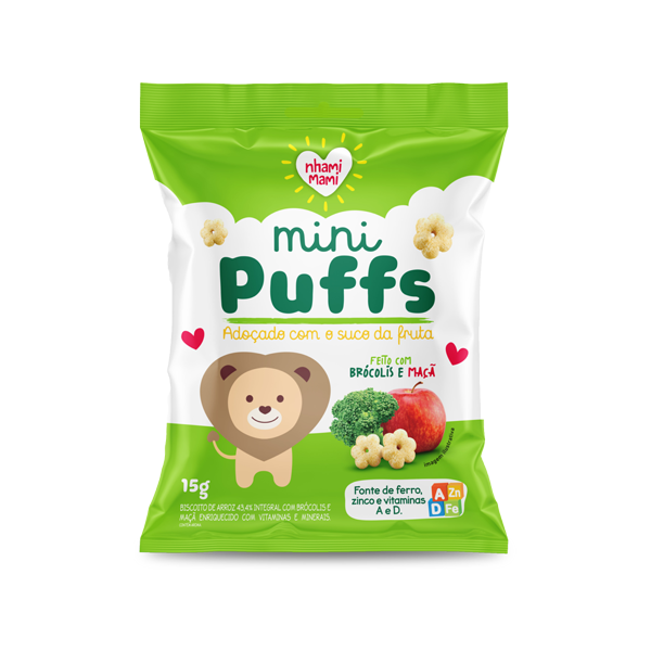 Mini Puffs Brócolis e Maçã Nhami Mami